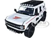2021 Ford Bronco White with Red Stripes and Roof Rack ""Yokohama Tires"" ""Just Trucks"" Series 1/24 Diecast Model Car by Jada
