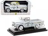 1958 Chevrolet Apache Cameo Pickup Truck ""Mooneyes"" Light Gray with White Top Limited Edition to 6650 pieces Worldwide 1/24 Diecast Model Car by M2 M