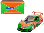 Mazda RX7 (FD3S) LB-Super-Silhouette RHD (Right Hand Drive) 55 Green and Orange with Graphics ""Tokyo Auto Salon 2024 - Malaysia Diecast Expo 2024"" 1/