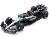 Mercedes-AMG F1 W15 E Performance 44 Lewis Hamilton ""Petronas"" Formula One F1 ""Bahrain GP"" (2024) with Acrylic Display Case 1/18 Model Car by Spark