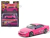 Nissan Silvia (S15) Vertex RHD (Right Hand Drive) Pink Metallic ""Global64"" Series 1/64 Diecast Model by Tarmac Works