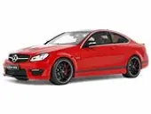 2014 Mercedes-Benz C63 AMG Red with Black Top 1/18 Model Car by GT Spirit