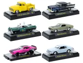 ""Auto Meets"" Set of 6 Cars IN DISPLAY CASES Release 86 Limited Edition 1/64 Diecast Model Cars by M2 Machines