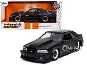 1989 Ford Mustang GT ""Hooker"" Matt Black with Red Stripes ""Bigtime Muscle"" 1/24 Diecast Model Car by Jada