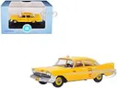 1959 Plymouth Belvedere Taxi Yellow ""Tanner Yellow Cab Co."" 1/87 (HO) Scale Diecast Model Car by Oxford Diecast