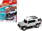 2007 Toyota FJ Cruiser Titanium Silver Metallic with White Top and Roofrack ""Classic Gold Collection"" Series Limited Edition 1/64 Diecast Model Car b
