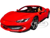 Ferrari 296 GTB Red ""Race  Play"" Series 1/18 Diecast Model Car by Bburago