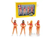 ""Hawaiian Tropic Girls"" Set of 4 Figurines for 1/43 Scale Model Cars by Le Mans Miniatures
