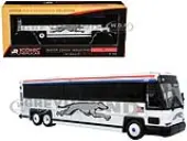 2001 MCI D4000 Coach Bus ""Greyhound"" White with Red and Blue Stripes ""Vintage Bus &amp; Motorcoach Collection"" Limited Edition to 504 pieces Worldwid