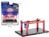 Adjustable Four-Post Lift ""STP"" Red and Blue ""Four-Post Lifts"" Series 2 1/64 Diecast Model by Greenlight