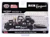 1956 Ford COE Ramp Truck Matt Black and 1932 Ford 3 Window Coupe Matt Black ""Mooneyes"" Limited Edition to 3300 pieces Worldwide 1/64 Diecast Model by