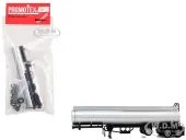 Tag-Axle Elliptical Tanker Trailer Silver 1/87 (HO) Plastic Model by Promotex