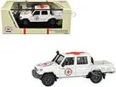 2014 Toyota Land Cruiser LC 79 Pickup Truck White ""International Red Cross"" 1/64 Diecast Model Car by Paragon Models