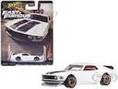 1969 Ford Mustang Boss 302 White with Black Stripes ""Fast &amp; Furious 6"" (2013) Movie ""Premium"" Series Diecast Model Car by Hot Wheels