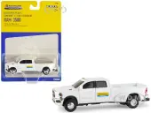 RAM 3500 Dually Pickup Truck White ""New Holland Dealership"" ""New Holland Agriculture"" Series 1/64 Diecast Model Car by ERTL TOMY
