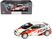 2007 Honda Civic Type R FN2 White ""Race Livery"" 1/64 Diecast Model Car by Paragon Models