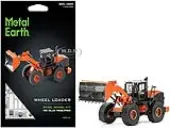 Model Kit Wheel Loader Orange and Black (Challenging Difficulty) Steel Model by Metal Earth