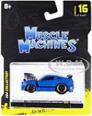 2013 Ford Mustang Boss 302 Light Blue with Black Stripes 1/64 Diecast Model Car by Muscle Machines