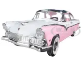 1955 Ford Crown Victoria Pink 1/18 Diecast Model Car by Road Signature