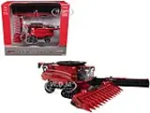 Case IH Axial-Flow 7250 Combine with 12-Row Corn Head and Draper Grain Head Red ""Prestige Collection"" 1/64 Diecast Model by ERTL TOMY
