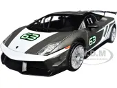 Lamborghini Gallardo LP 560-4 Super Trofeo 63 Gray Metallic and White ""GT Racing"" Series 1/24 Diecast Model Car by Motormax