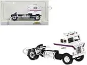 1950 Kenworth Bullnose Truck Tractor White with Blue Stripes ""Ross Mackie Transport"" 1/87 (HO) Scale Model Car by Brekina