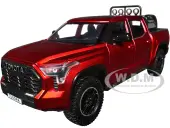 2023 Toyota Tundra TRD 4x4 Pickup Truck Red Metallic with Sunroof and Wheel Rack 1/24 Diecast Model Car