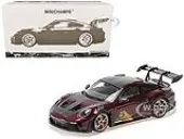 2024 Porsche 911 GT3 RS 5 Purple with Carbon Top and Hood Stripes Limited Edition to 400 pieces Worldwide 1/18 Diecast Model Car by Minichamps
