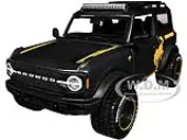 2021 Ford Bronco Badlands Dark Gray Metallic with Gold Graphics and Roof Rack ""Off-Road"" ""Maisto Design"" Series 1/24 Diecast Model Car by Maisto