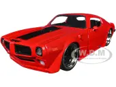 1972 Pontiac Firebird Red with Black Hood Stripe ""Bigtime Muscle"" Series 1/24 Diecast Model Car by Jada