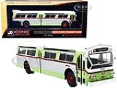 Flxible 53102 Transit Bus N ""Roosevelt Blvd. &amp; Comly Road"" SEPTA Philadelphia (Pennsylvania) Light Green and Silver with White Top ""Vintage Bus &