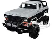 1978 Ford Bronco Custom Gray and Black ""Off Road"" Series 1/24 Diecast Model Car by Motormax