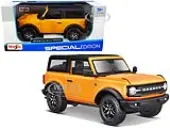 2021 Ford Bronco Badlands Orange Metallic with Black Top ""Special Edition"" 1/24 Diecast Model Car by Maisto