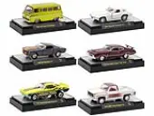 ""Auto Meets"" Set of 6 Cars IN DISPLAY CASES Release 75 Limited Edition 1/64 Diecast Model Cars by M2 Machines