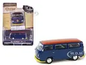 1968 Volkswagen Type 2 T2 Van Blue with Red Top ""Vintage Ad Cars"" Series 10 1/64 Diecast Model Car by Greenlight