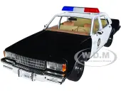 1986 Chevrolet Caprice Black and White LAPD (Los Angeles Police Department) ""MacGyver"" (1985-1992) TV Series ""Artisan Collection"" 1/18 Diecast Model