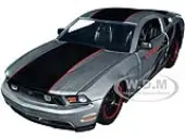 2010 Ford Mustang GT Matt Gray Metallic with Black Graphics and Stripes ""Ford Performance"" ""Bigtime Muscle"" Series 1/24 Diecast Model Car by Jada