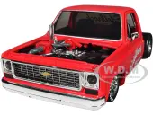 1973 Chevrolet Cheyenne Super 10 Square Body Bedless Truck Bright Red with Graphics ""Edelbrock"" Limited Edition to 3550 pieces Worldwide 1/24 Diecast