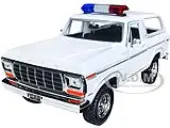 1978 Ford Bronco Police Car Unmarked White ""Law Enforcement and Public Service"" Series 1/24 Diecast Model Car by Motormax