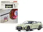 Nissan GT-R Premium Edition T-Spec RHD (Right Hand Drive) Jade Green Metallic with Mini Book No.11 1/64 Diecast Model Car by Kyosho
