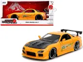 1993 Mazda RX-7 ""HKS Power"" Yellow with Carbon Hood ""JDM Tuners"" Series 1/24 Diecast Model Car by Jada