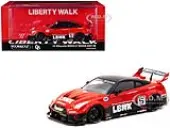 Nissan 35GT-RR LB-Silhouette WORKS GT RHD (Right Hand Drive) 5 ""Liberty Walk"" Red and Black ""Hobby43"" Series 1/43 Diecast Model Car by Tarmac Works