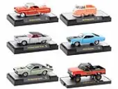 ""Auto Meets"" Set of 6 Cars IN DISPLAY CASES Release 77 Limited Edition 1/64 Diecast Model Cars by M2 Machines