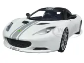 Lotus Evora S Matt White with Black Top and Gray Stripes ""Satin Paint"" Series 1/24 Diecast Model Car by Motormax