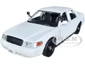 2010 Ford Crown Victoria Police Interceptor Unmarked White ""Custom Builders Kit"" Series 1/24 Diecast Model Car by Motormax