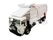 Peterbilt 520 Garbage Truck with Wittke Front End Load Refuse and Trash Bin White 1/34 Diecast Model by First Gear