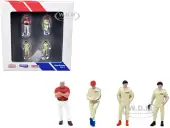 ""Race Drivers"" 4 Piece Diecast Figure Set ""BRE"" for 1/64 Scale Models by Tarmac Works &amp; American Diorama