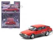 Saab 900 Turbo Red with Tarmac Cards ""Global64"" Series 1/64 Diecast Model by Tarmac Works