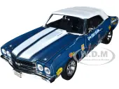 1970 Chevrolet Chevelle Convertible Blue Metallic with White Stripes ""Briggs Chevrolet"" Drag Car Limited Edition to 774 pieces Worldwide 1/18 Diecast