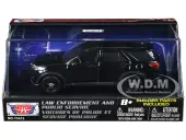 2022 Ford Police Interceptor Utility Black Unmarked ""Custom Builders Kit"" ""Law Enforcement and Public Service"" Series 1/43 Diecast Model Car by Motor